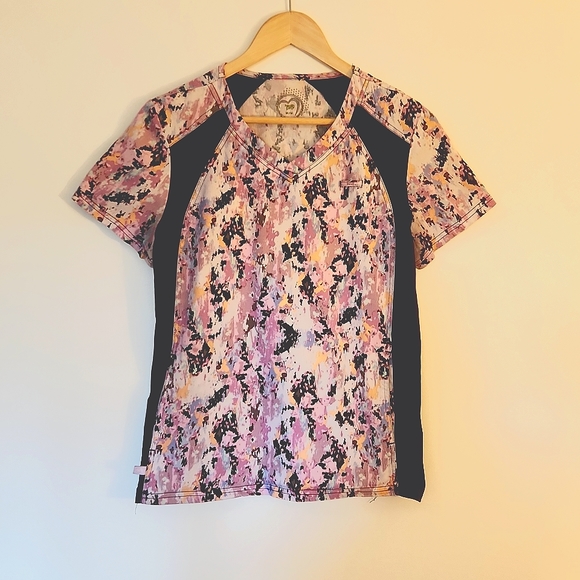 Multicolor Stretch Sides Scrub Top - Picture 1 of 2